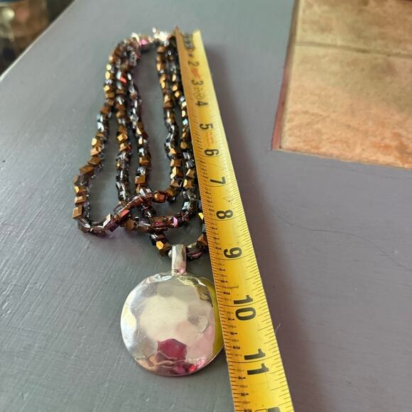 Simon Sebbag 925 Sterling Silver Pendant Multi Strand Beaded Necklace - Picture 8 of 10